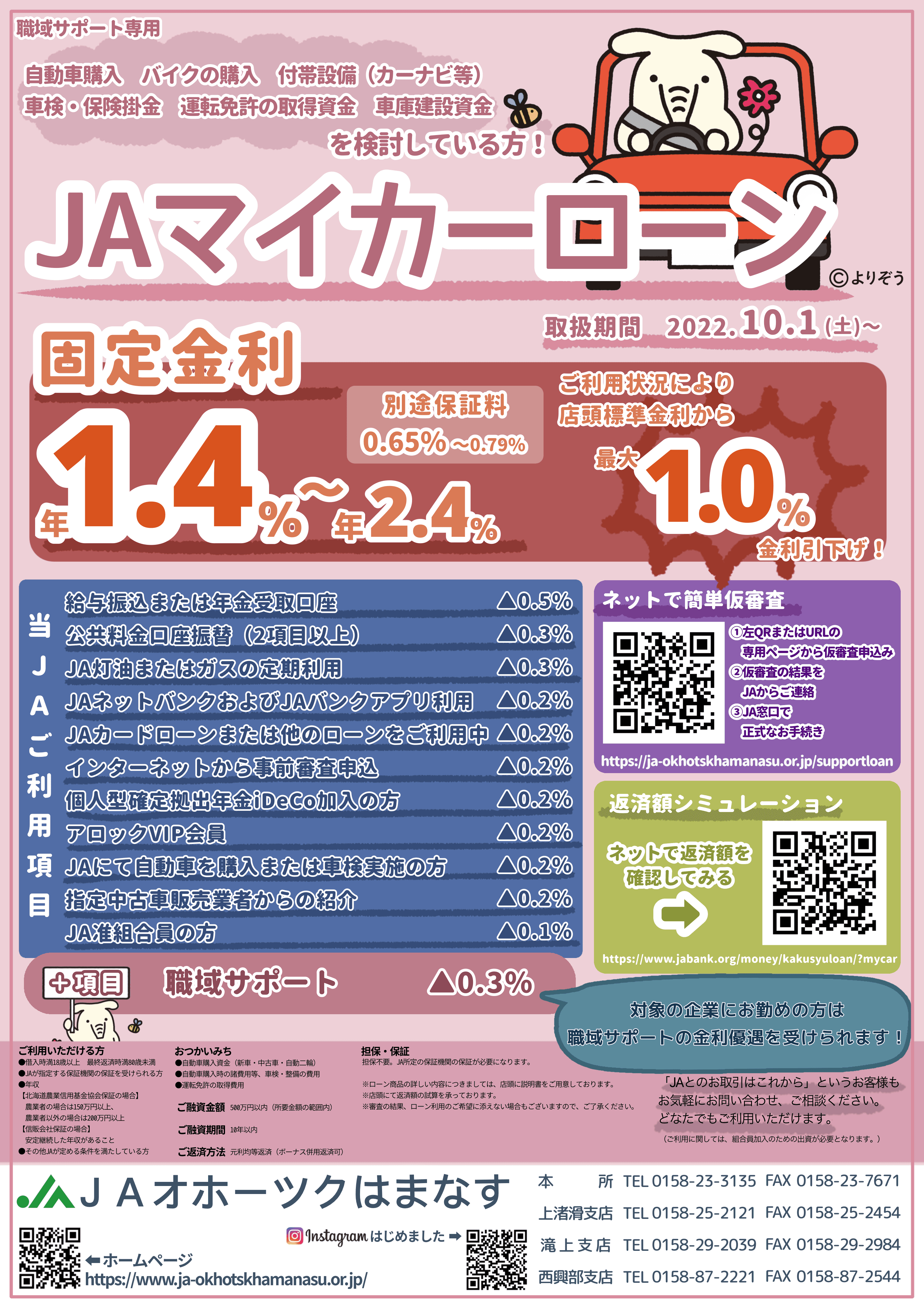 00-1.職域マイカーローン - JAオホーツクはまなす | JAオホーツクはまなす